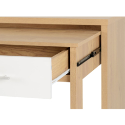Seconique Seville White Gloss Light Oak Effect Veneer 2 Drawer Slider Desk - Size: 47 x 120 x 83cm - Wilko - thumbnail 7