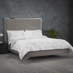 Berkeley Double Soft Mink Grey Bed Frame - LPD Home - Wilko - thumbnail 1