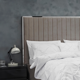 Berkeley Double Soft Mink Grey Bed Frame - LPD Home - Wilko - thumbnail 4