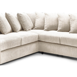 Luxor 5 Seater Cream Jumbo Cord Scatter Back L Shaped Corner Sofa Set - Wilko - thumbnail 5