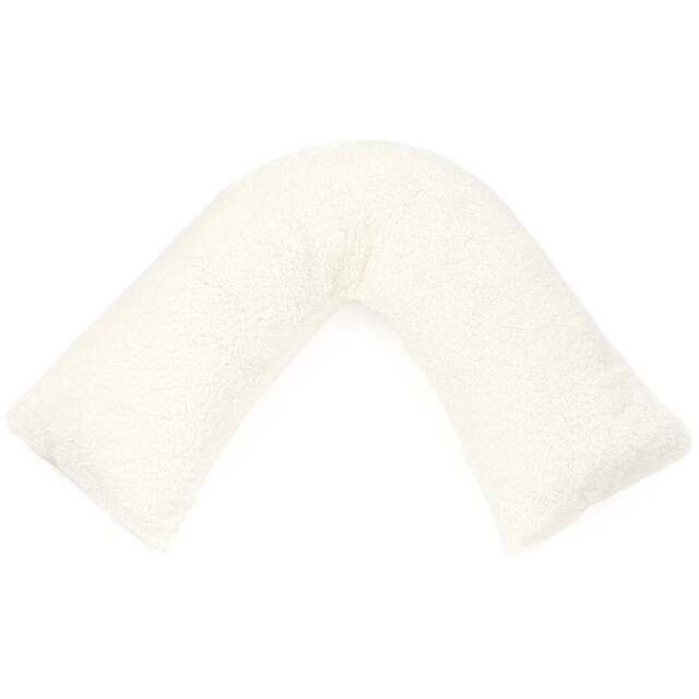 Downland Huggleland Cream Teddy Fleece V Shape Pillow - Size: Single - Wilko