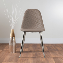 Furniturebox Lucia Solara 6 Seater Dining Set Grey Gloss Cappuccino and Chrome - Brown - Wilko - thumbnail 4