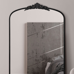 The Crown Black Arched Metal Leaner Wall Mirror 174 x 96cm - MirrorOutlet - Wilko - thumbnail 6