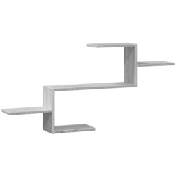 vidaXL 104 x 15 x 49cm Grey Sonoma Oak Wall Shelf - Size: 49 x 15 x 104cm - Wilko - thumbnail 1