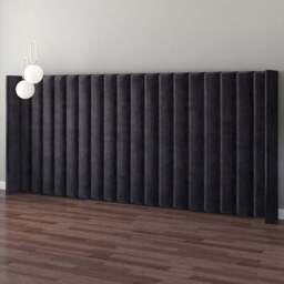 Aspire Furniture Grandeur Ebony Plush Velvet Wing Headboard - Size: Emperor - Brown - Aspire Beds - Wilko - thumbnail 1