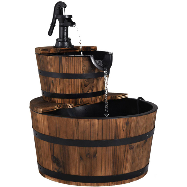 Costway Wooden Water Pump Fountain - Size: 46 x 46 x 26cm - Multi - Wilko - image 1