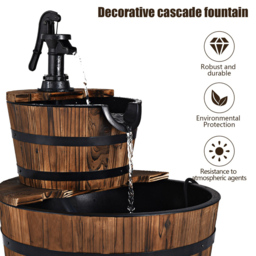 Costway Wooden Water Pump Fountain - Size: 46 x 46 x 26cm - Multi - Wilko - thumbnail 6