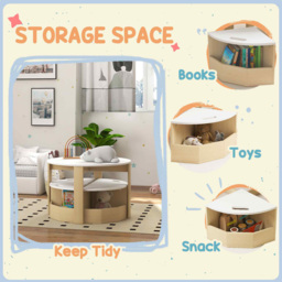 AIYAPLAY 5 Piece White Kids Table and Chairs Set - Size: 49 x 78 x 78cm - Wilko - thumbnail 7