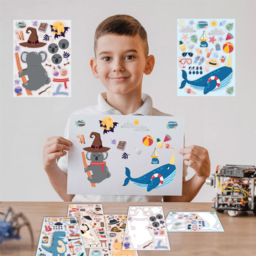 Walplus Dressed Up Animals Face Design Double Sided Reusable Gel Window Sticker 48 Piece - Size: 0.2 x 30 x 55cm - Multi - Wilko - thumbnail 4