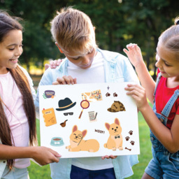 Walplus Dressed Up Animals Face Design Double Sided Reusable Gel Window Sticker 48 Piece - Size: 0.2 x 30 x 55cm - Multi - Wilko - thumbnail 6