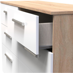 Crowndale Contrast 6 Drawer White and Bardolino Oak Midi Chest Ready Assembled - Wilko - thumbnail 7