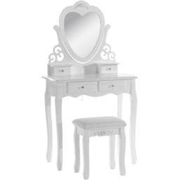 Portland 4 Drawer White Dressing Table Set with Mirror - Size: 40 x 75 x 130cm - Wilko - thumbnail 3