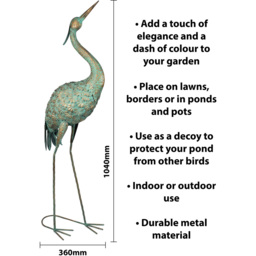 St Helens Gold Metal Heron Garden Ornament - Wilko - thumbnail 5