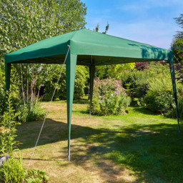 Home Source 3 x 3m Green Easy Up Garden Outdoor Gazebo - Size: 260 x 295 x 295cm - Wilko