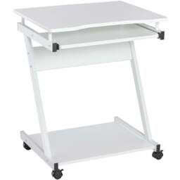 Portland Z-Shaped Compact Movable Computer Table White - Size: 60 x 48 x 73cm - Wilko - thumbnail 3