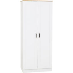 Seconique Portland 2 Door White and Oak Effect Wardrobe - Wilko - thumbnail 3