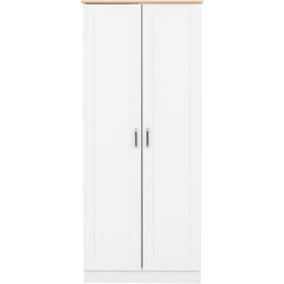 Seconique Portland 2 Door White and Oak Effect Wardrobe - Wilko - thumbnail 4