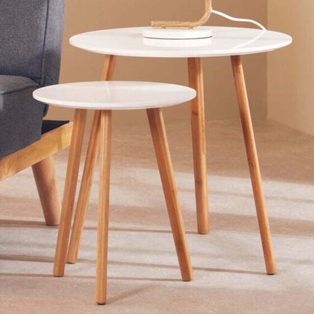 Premier Housewares Nostra Round Nest of Tables Set of 2 - Size: 48 x 48 x 48cm - Multi - Interiors by Premier - Wilko - image 1