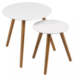 Premier Housewares Nostra Round Nest of Tables Set of 2 - Size: 48 x 48 x 48cm - Multi - Interiors by Premier - Wilko - thumbnail 4