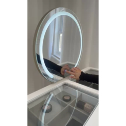 CARME Home Jess White and Gold Maisie Touch Sensor LED Mirror Dressing Table - Size: 34 x 50 x 123cm - Wilko - thumbnail 7