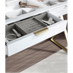 CARME Home Jess White and Gold Maisie Touch Sensor LED Mirror Dressing Table - Size: 34 x 50 x 123cm - Wilko - thumbnail 4