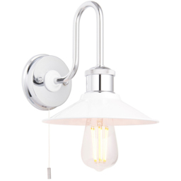 Merano Fiumicino Gloss White Chrome Plate Bathroom Wall Light - Size: 25.4 x 20 x 22cm - Wilko - thumbnail 4