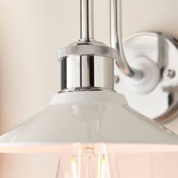 Merano Fiumicino Gloss White Chrome Plate Bathroom Wall Light - Size: 25.4 x 20 x 22cm - Wilko - thumbnail 6