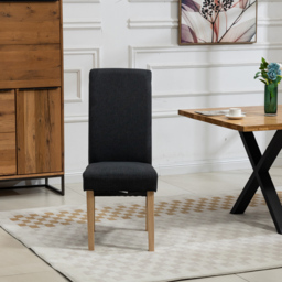 Artemis Home Rimini Set of 2 Black Fabric Dining Chair - Wilko - thumbnail 3