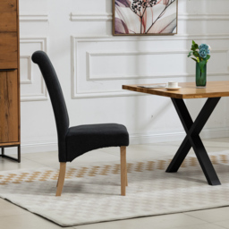 Artemis Home Rimini Set of 2 Black Fabric Dining Chair - Wilko - thumbnail 5