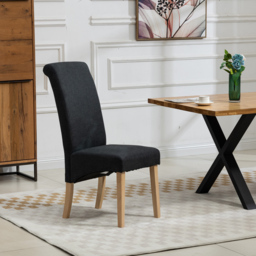 Artemis Home Rimini Set of 2 Black Fabric Dining Chair - Wilko - thumbnail 4