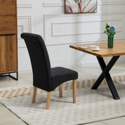 Artemis Home Rimini Set of 2 Black Fabric Dining Chair - Wilko - thumbnail 6