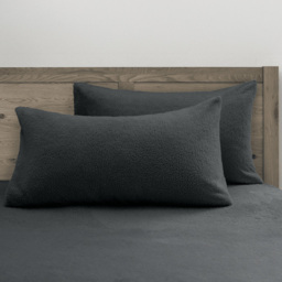 Velosso Super King Size Charcoal Teddy Fleece Duvet Set - Grey - Wilko - thumbnail 3