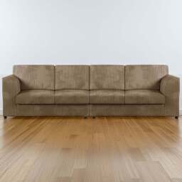 Luxor 4 Seater Coffee Jumbo Cord Full Back Sofa - Cream - Wilko - thumbnail 1