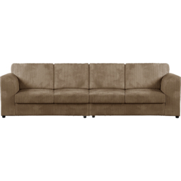 Luxor 4 Seater Coffee Jumbo Cord Full Back Sofa - Cream - Wilko - thumbnail 3