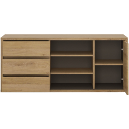 Florence Shetland Single Door 3 Drawer 3 Shelf TV Unit - Brown - Furniture To Go - Wilko - thumbnail 5