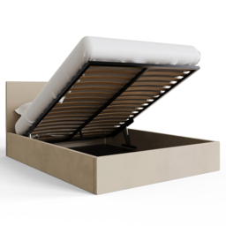 GFW King Size Natural Velvet End Lift Ottoman Bed - Wilko - thumbnail 7