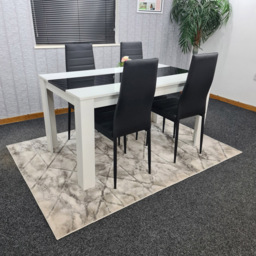 Kosy Koala 4 Seater Faux Leather Dining Set White and Black - White Black - Portland - Wilko - thumbnail 7