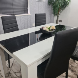 Kosy Koala 4 Seater Faux Leather Dining Set White and Black - White Black - Portland - Wilko - thumbnail 3