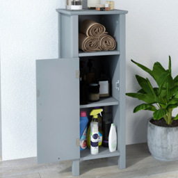 Costway Grey Freestanding Bathroom Storage Organiser - Size: 30 x 30 x 80cm - Wilko