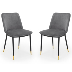 Julian Bowen Delaunay Set of 2 Grey Dining Chair - Wilko - thumbnail 3
