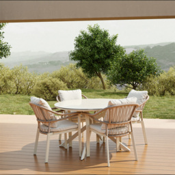 Hampton Dining Table and Chair Set Neutral - Size: 4 Seater - Wilko - thumbnail 7