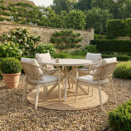 Hampton Dining Table and Chair Set Neutral - Size: 4 Seater - Wilko - thumbnail 6