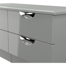 Crowndale Camden 4 Drawer Grey Gloss and Dusk Grey Bed Box Ready Assembled - Grey Gloss & Dusk Grey - Wilko - thumbnail 6