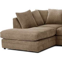 Portland Luxor 4 Seater Coffee Jumbo Cord Left Hand L Shape Corner Sofa - Brown - Wilko - thumbnail 4