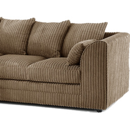 Portland Luxor 4 Seater Coffee Jumbo Cord Left Hand L Shape Corner Sofa - Brown - Wilko - thumbnail 5