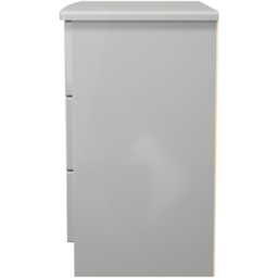 Crowndale Knightsbridge 3 Drawer Grey Gloss and Dusk Grey Chest of Drawers Ready Assembled - Grey Gloss & Dusk Grey - Wilko - thumbnail 5