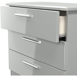 Crowndale Knightsbridge 3 Drawer Grey Gloss and Dusk Grey Chest of Drawers Ready Assembled - Grey Gloss & Dusk Grey - Wilko - thumbnail 7