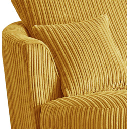 Luxor Mustard Jumbo Cord Swivel Chair - Size: Single - Yellow - Wilko - thumbnail 5