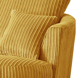 Luxor Mustard Jumbo Cord Swivel Chair - Size: Single - Yellow - Wilko - thumbnail 6