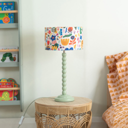 ValueLights Bobbins Fabric Jungle Sage Green LED Table Lamp - Size: 48 x 25 x 25cm - Multi - Wilko - thumbnail 4